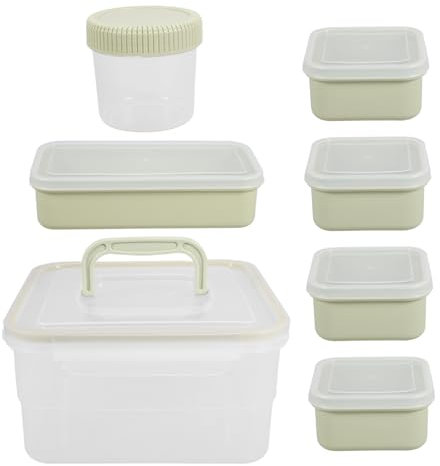 CORHAD 1Satz Babynahrungsbehältern Aufbewahrungsbox mit Trennwänden Auslaufsicher und Mikrowellengeeignet für Frische Lagerung von Babynahrung