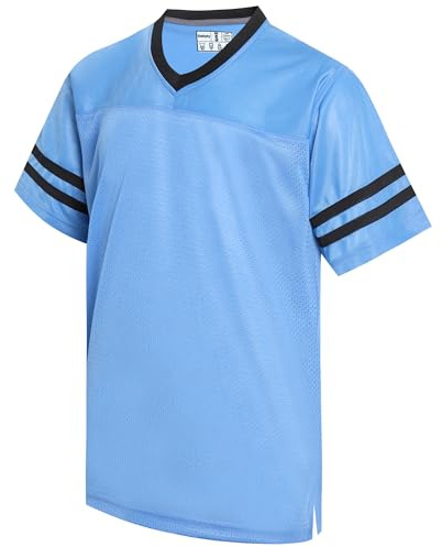 Gabiphy American Football Jersey for Men Women Father Mother Birthday Party Shirts Workout Fitness Apparel Old School Tops Light Blue Jersey-Black Stripe Men Size Medium