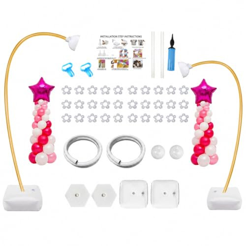 Arco de globos con arco para globos, kit de arco para globos con medio arco flexible y soporte estable para globos, decoración de fiesta para bodas, cumpleaños, aniversarios, graduaciones, color