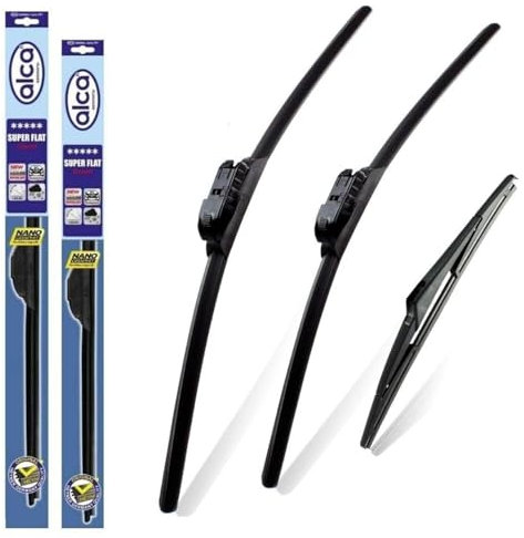Fits Vauxhall Mokka 2012-2020 Set of 3 Windscreen Wiper Blades alca Germany Super Flat Front Rear 261410 TL ASF2614TL10T