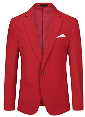 YOUTHUP Herren Sakko Slim Fit Anzugjacke für Business Hochzeit Freizeit Sportsakko 1 Knöpfen Blazer
