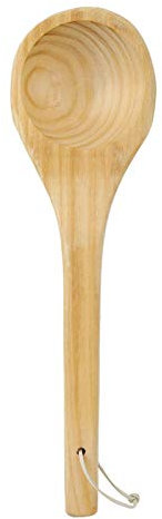 Saunakelle, Aufgußkelle aus Holz Schöpfkelle mit Lederband Saunazubehör Löffel Sauna Einzellöffel Klassik Lederriemen Saunaaufguss Kelle Wird Nicht Heiß Gering Wärmeleitend 39 cm Lang Eckiger Stiel