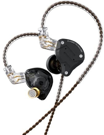 CCA KZ ZS10 Pro 4ba + 1dd Bass Drive In-Ear-Kopfhörer, HiFi-Stereo-Ohrhörer, schweißfest, Sport-Kopfhörer, geräuschisolierende Monitore für Musiker, DJ-Kopfhörer, 2-poliges abnehmbares Kabel
