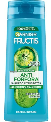 Garnier Fructis Shampoo Antiforfora, Per Capelli Grassi, Azione Purificante, Con Piroctone Olamina, Citrus Detox, 250 ml