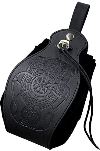 Medieval de Cuero de imitación de la Bolsa, Bolsa de cordón portátil cinturón, Larp Reenactment Dados Bolsa, Bolsa de la Cintura de la Vendimia para la Moneda de la joyería (Dragón)