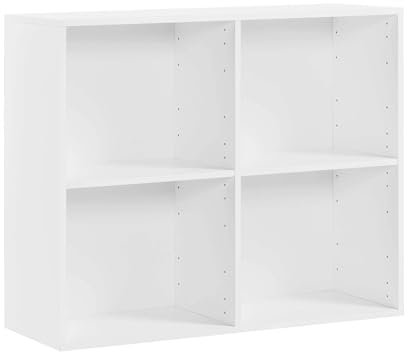 mokebo Aktenregal oder Raumteiler Regal in Weiß 'Der Verstauer', Holzregal, Bücherregal oder Würfelregal fürs Büro, auch als Kinderregal oder Ordnerregal im Kinderzimmer in 88x75x35 (B/H/T in cm)