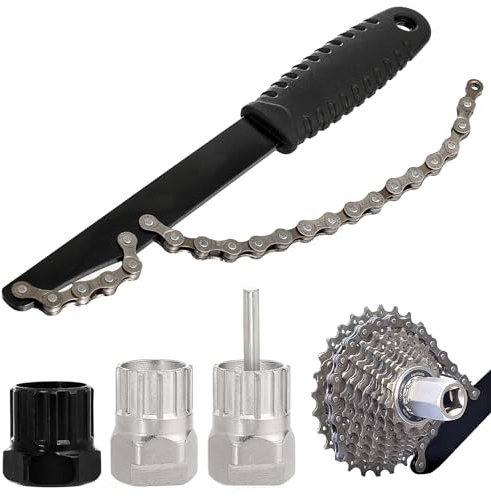 TAIXING Fahrrad Kettenpeitsche, Zahnkranzabzieher Schraubkranz Abzieher Kit, Ritzelabzieher Kassettenabzieher, Ritzelabnehmer Cassette Lockring Tool Universal Fahrrad Kassette Entfernungs Werkzeug