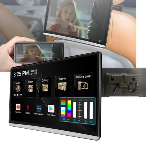 Car Tv Headrest Monitor- Touch Screen(11.6/12.5/13.3/14in), Android 11, Support Phone Wireless Mirroring, Portable Video Player-3+32g, 8k Video, WiFi, HDMI, Suitable for Most Cars,1PCS,11.6in