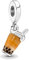 Wedanor Charme Muranoglas Bubble Tea Anhänger Charme Charms Anhänger 925 Sterling Silber Charm Pendant für Europäische Armbänder und Halsketten