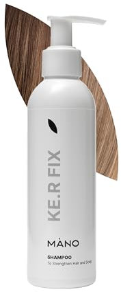 MANO Shampoo zur Stärkung von Haar & Kopfhaut, KE.R Fix mit pflanzlichem Keratin & Rosmarinwasser, sanfte Reinigung für alle Haartypen, Silikonfrei - 200 ml