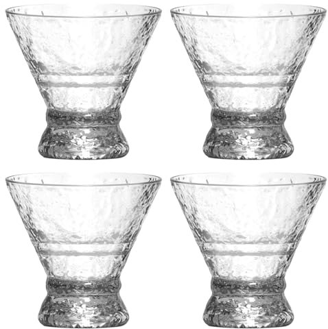 Verres à margarita de 200 ml – Design sans poignée pour boîte de nuit, verres gratuits pour cocktails | Verres à cocktail à martinii pour vin, margarita, champagne, apéritifs, dessert