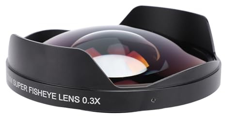 Fisheye Lens Vidvinkel, 72mm 0,3x HD Fisheye -objektiv med Huvbyte för Videokameror, Flera Lager Optiskt Glas, för Att Fånga Stora Scener eller Byggnader