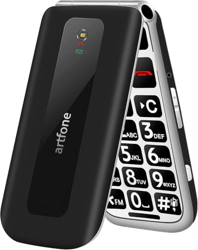 artfone F20 Seniorenhandy Ohne Vertrag,flip handy für senioren,seniorenhandy große tasten 2G GSM Handy für Senioren mit 2,4 Zoll Farbdisplay,Dual SIM,SOS Notruftaste,Taschenlampe,1300 mAh Akku-Schwarz