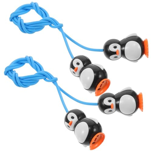 SUPVOX Diving Penguin Swimming Pool Toys 2pcs Water Play Accessories Door Rope Blue Plastic Fun Bathing Diver Supplies for Kids Children Toddlers