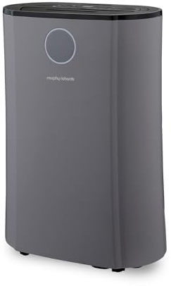 Morphy Richards PureFresh 12L/Day Dehumidifier, 24m2 Coverage, Laundry Mode, Extra Long 2m Cord, HEPA Carbon Filter, Low Noise, Premium Air Flow, Touch Control, Smart Function, Defrost, UV/Ion, 185w
