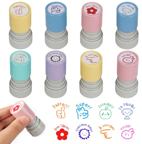 Nzkeuf Lot de 8 Tampons Enseignants Français, Circulaire