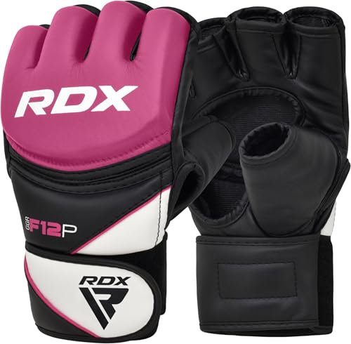 RDX MMA Handschuhe Damen für Kampfsport, Frauen Maya Hide Leder Sparring Trainingshandschuhe Profi Kickboxen Grappling Gloves, Punchinghandschuh für Boxsack, Sandsack, Freefight, Muay Thai (MEHRWEG)