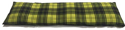 COVERBAGBCN- Sacchetto Termico Cervicale 50x14 cm | Riempimento con Noccioli di Ciliegia Naturali senza Chimiche | Doppia Fodera Lavabile | Terapia Caldo e Freddo 800 gr (Tartan Nero e Verde)