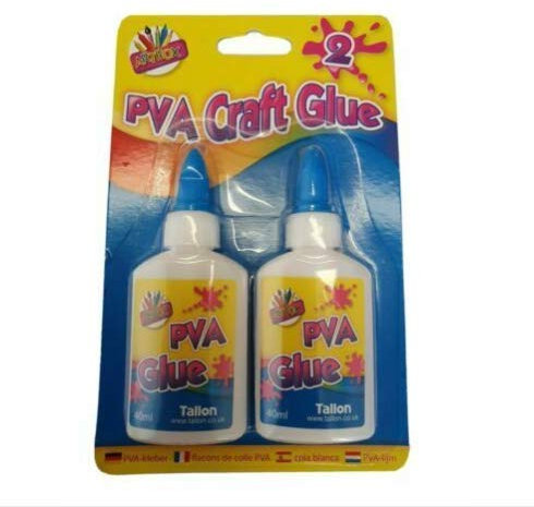 40ml PVA Craft Glue Bottles - Twin Pack - Washable Non Toxic Adhesive