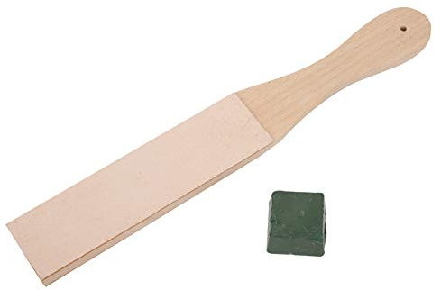 Grön Läder Stropping Kit-12 Tums Dubbelsidig Bred Läder Strop Board Paddle med Slippasta för Läderkniv Slipning Polering