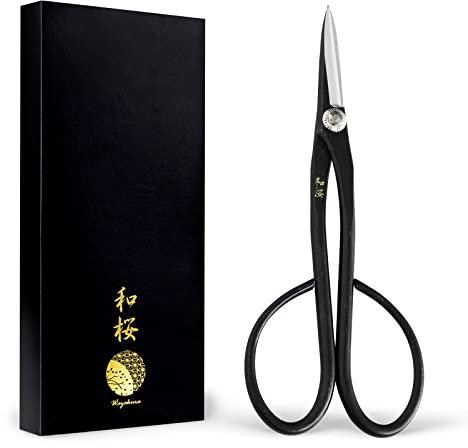 Wazakura Ciseaux Satsuki Japonais pour Bonsaï et Jardinage,180 mm, Outil de Taille Tranchant Fabriqué au Japon en Acier Haute Qualité Yasugi Noir
