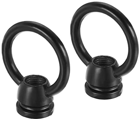 MECCANIXITY Eye Nut 15kg Max Load 36x43mm M10 Thread Ring Shape Female Loop for Hanging Lamp Chandelier, Black Pack of 2