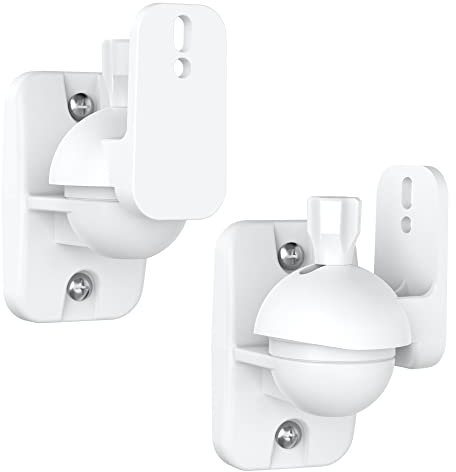 Cozycase Coppia Supporti da Parete per Altoparlanti - 2 pezzi【Girevoli】【Inclinabili 】 regolabile Staffe per Casse a parete con raccordi, per Speakers fino a 3,5 kg, Bianco