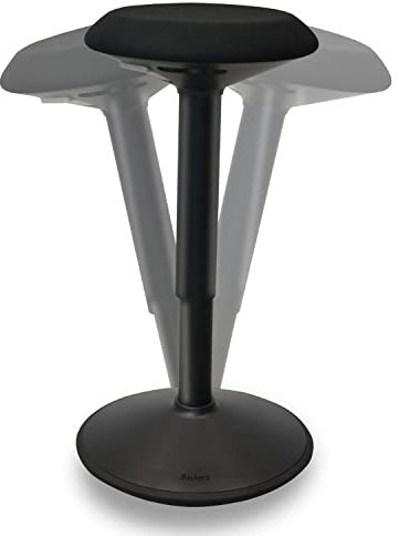 Backerz Ergonomischer Hocker - Bürohocker mit 40-60 cm Höhenverstellung - Sitz- und Stehhocker - wackelhocker - Arbeitshocker für Zuhause und im Büro - Bezogen mit wasserabweisendem Stoff, Mattschwarz