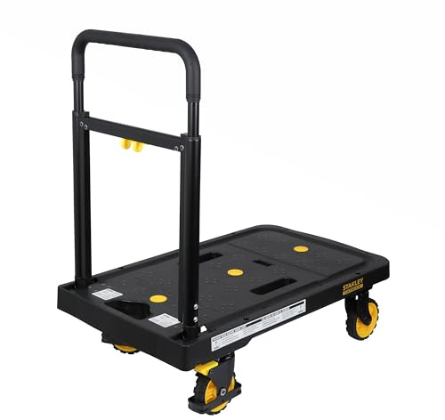 Stanley Klappbarer Plattformwagen FXWT-712 - Max. 135KG - Aluminium - Für Jobs, Reisen und Umzüge - Gelb/Schwarz