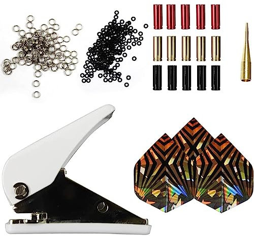 PolyMath Dart Zubehör Set, Dart Flights Puncher Tool, Aluminum Flights Sleeves,Dart Flight Protectors, Dart Schäfte,Metal Dart Shaft Rubber O Ring,Plastic Dart Shaft Spring Ring Dart Tool Kit