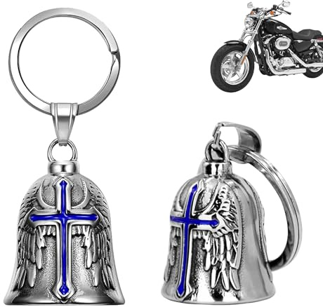 XNZMYN 2 Piezas Llavero Moto Campana Guardiana | Personalizado | Anillo Colgante | Motocicletas, Vehículos Eléctricos, Bicicletas, Coches | Amuleto de Protección y Buena Suerte