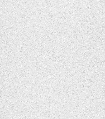Rasch home style 823127 Papier peint texturé blanc, avec structure en plâtre, uni, 10,05 x 0,53 m (L x l)