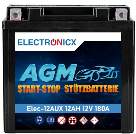 AGM Stützbatterie 12V 12Ah Premium Backup Batterie Mercedes A2115410001 BMW 61217586977 | Ersatz für A000982700 A2115410001 61219394648 | PKW AGM Hilfsbatterie Longlife für Benz BMW Rolls Royce