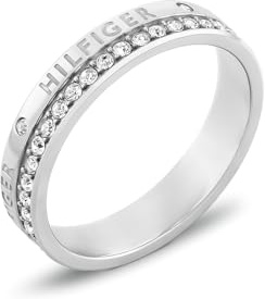 Tommy Hilfiger Jewelry Bague pour Femme en Acier Inoxydable avec des Cristaux - 2780910B