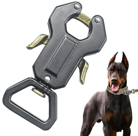 Mosquetones para Correa De Perro,Clip de Bloqueo en Aleación de Zinc para Correas Caninas - Hebilla De Seguridad con Cierre Rápido para Paseo Y Entrenamiento Diario