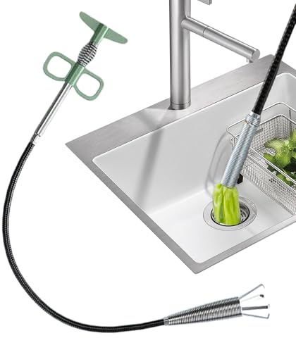 Renchey Desatascador Manual - Herramienta Extractora Con 4 Garras Para Atascos | Accesorio Para Limpieza De Tuberías En Baño Cocina Lavadero Para Fontaneros Y Administradores De Propiedades