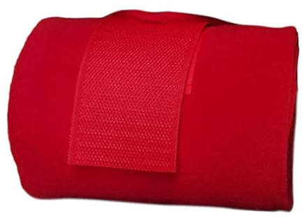 Qianly Conjunto de 4 Protectores para Patas de Caballo, Vendajes para Piernas, Envolturas de Lana, Rojo