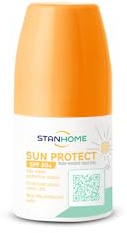 STANHOME | Crema Solare Fluida Roll On SUN PROTECT, Protezione Molto Alta SPF 50+, Senza Profumo, per Bambini e Famiglia, 50 ml