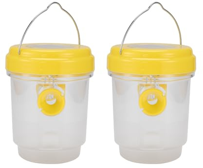 Bosiyrggrl Paquete de 2 Trampas Solares de Avispas Colgantes Al Aire Libre, Avispas Colgantes con Luz para Chaquetas Amarillas, Avispones, Abejas, Trampas para Avispas