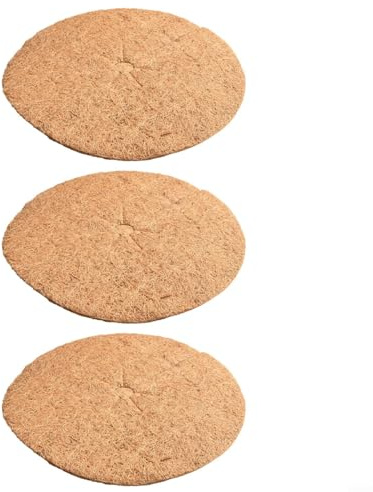 Discos de revestimiento de coco – Paquete de 3 anillos de mantillo naturales para control, retención de humedad del suelo y protección de raíces, se adapta a macetas de 20 cm a 37 cm