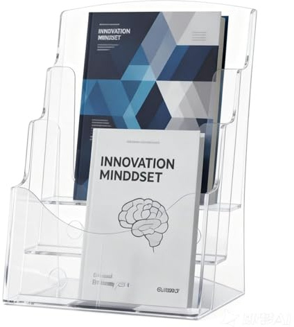 NYOSLB A4 Leaflet Holder 3 Tier, A4 Clear Plastic Leaflet Display Stands Brochure Holder Wall Mount Display Stand for Flyers Pamphlets Documents Booklets