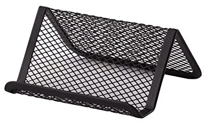 D.RECT Visitenkartenhalter aus Metallgeflecht | Metall Mesh | Namenskartenhalter für Büro | Visitenkarten-Display| Schwarz