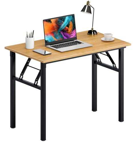 Need Office Computer Desk - 47.2L Sturdy and Heavy Duty Folding Laptop Table,Writing Table/Home Office Desk/Sewing Table,No Assembly Required (Teak Color) AC5BB12060