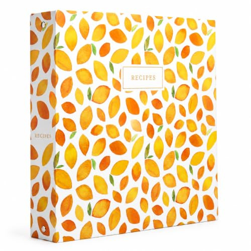 Jot & Mark 8.5 x 11 Sturdy 3 Ring Recipe Binder with Spill-Proof Clear