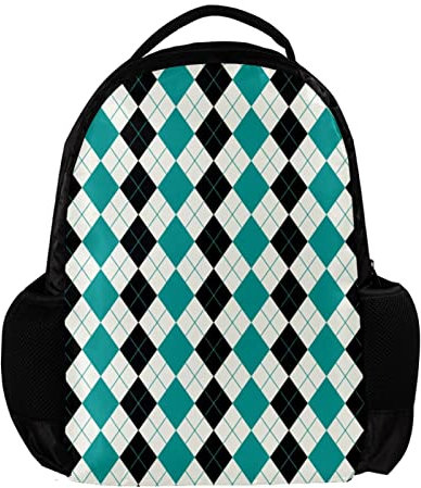 Personalisierter Rucksack für Damen und Herren, Argyle-Muster, Hintergrundmuster, Schule, Reisen, Arbeit, Rucksack, Mehrfarbig, 27.5x13x40cm, Rucksack Rucksäcke