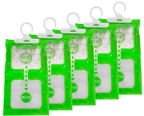 Yukaiwn Luftentfeuchter zum Aufhängen, 5 Stück, 500 g, mit Feuchtigkeitskristallen, für Schränke, Zuhause, Küche, Garage, Schlafzimmer, Auto, blockiert feuchtes Kondensat, 5 Stück