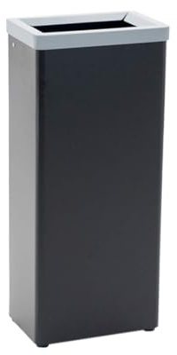 Danieli - Cestino per Raccolta Differenziata in Acciaio Nero Opaco. Pattumiera Modulare per Interni Raccogli Rifiuti. Coperchio in Acciaio Colorato Rimovibile. 42 L. (Grigio)