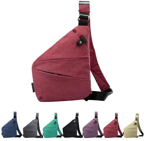 GDOKKNY Stöldskydd crossbody väska för kvinnor personlig flex resväska stöldsäker axelremsväska slunga bröstväska för män (svart)