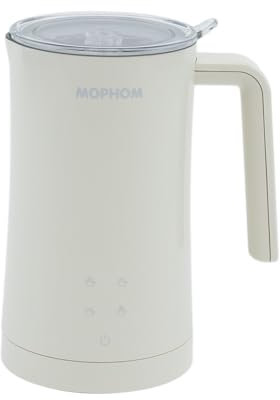 MOPHOM Milk Frother, 4 in 1 Electric Milk Steamer,11.84oz/350ml Automatic Warm and Cold Foam frother for Coffee, Latte, Macchiato, Cappuccino, Hot Chocolate,From the Makers of Mophom 400W,Off White