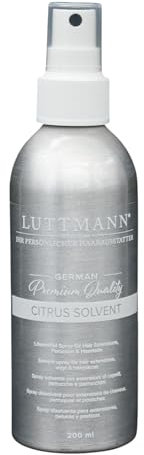 LUTTMANN® Citrus Solvent Remover 200 ml – Cleaner, Bondinglöser, Lösemittel-Spray für Hair-Extensions, Perücken und Haarteile - Made in Germany & dermatlogisch getestet